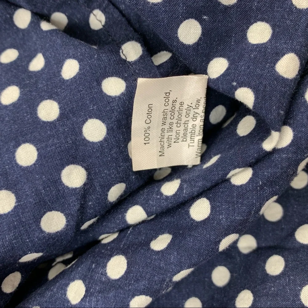 J. Crew Perfect Polka Dot Button Front Casual Shirt Size Small
